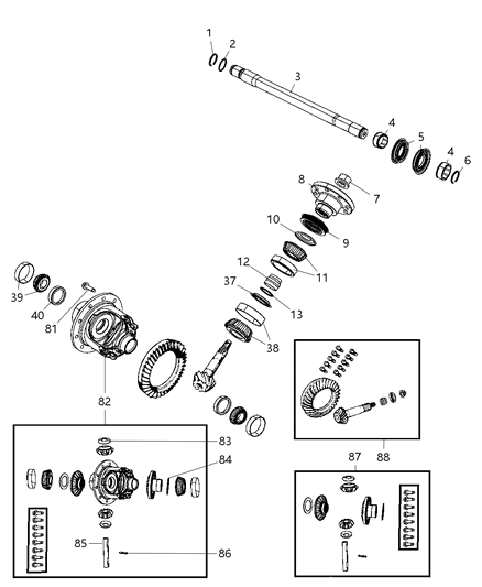 2008 Jeep Liberty Nut Pinion Yoke Diagram for 4720895