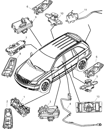 2005 Chrysler Pacifica Switch Power Seat Diagram for XH11XDVAC
