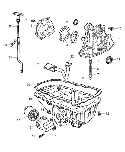 2007 Chrysler PT Cruiser Gasket Oil Pan Diagram for 4777994AE