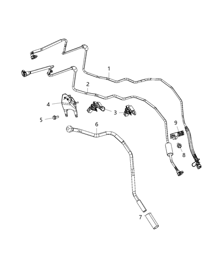 2012 Jeep Patriot Bracket Fuel Line Diagram for 57008356AA