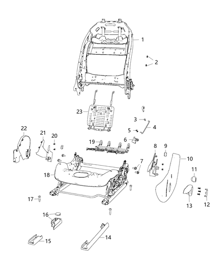 Bushing Seat Recliner Link Diagram for 68322878AA
