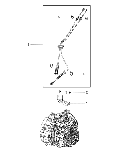 2003 Chrysler Town & Country Cable Gearshift Control Diagram for 5106142AB