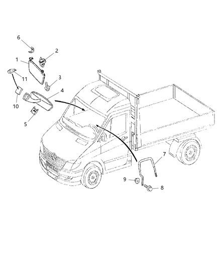2024 Ram ProMaster 3500 Visor Diagram for 1GY42KDVAA