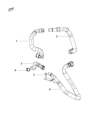 Hose Jumper Heater Supply Diagram for 68199254AA