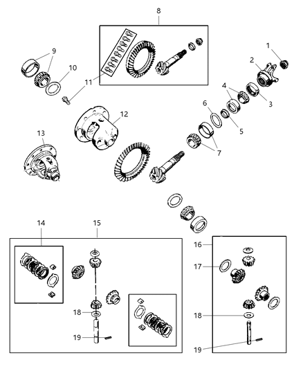 1990 Dodge Colt Gear Kit Ring And Pinion Diagram for 5012807AB