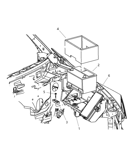 2010 Jeep Liberty Tray Battery Diagram for 68090000AB
