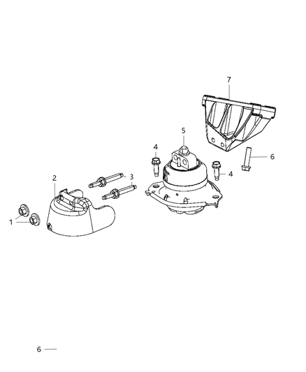 Engine Mount Left Diagram for 68062143AD