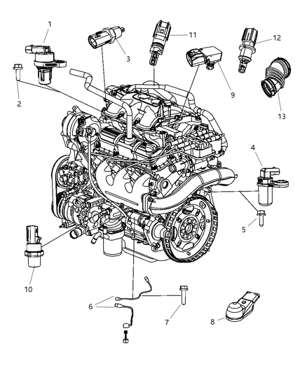 Sensor Camshaft Diagram for 5149078AA