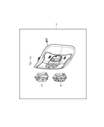 2001 Chrysler Sebring Console Overhead, See 008-1100-1115 Diagram for 6BY68MS7AA