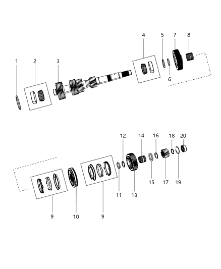 1987 Jeep Wagoneer Needle Bearing Fifth Gear Diagram for 4626530