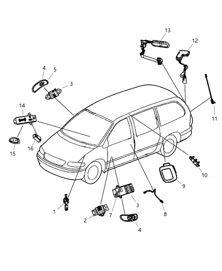 1995 Dodge Intrepid Switch Sliding Door Diagram for SE451QLAB