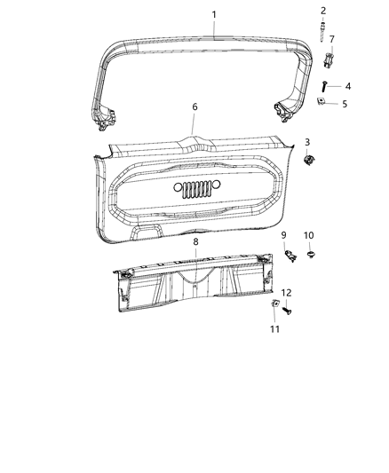 Scuff Plate Liftgate Diagram for 5XB11LXHAA