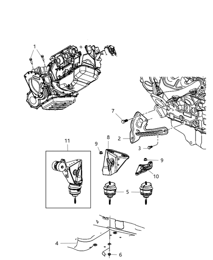Isolator Engine Mount Diagram for 4880408AB