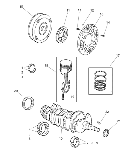 Piston, Pin , & Rod Assembly, DOHC 16V Diagram for 4797613