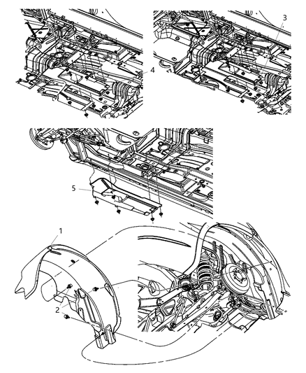 2012 Chrysler 200 Shield Wheelhouse Diagram for 4389850AG