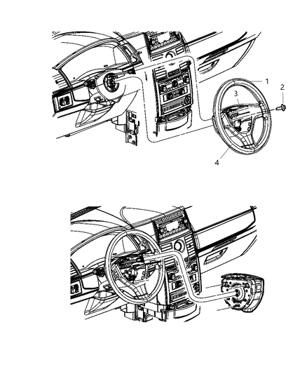 2001 Chrysler 300M Bezel Steering Wheel Diagram for 1JD59DX9AA