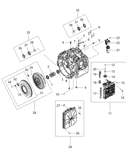 Clutch And Damper Kit Automatic Transmission Diagram for 68060442AB