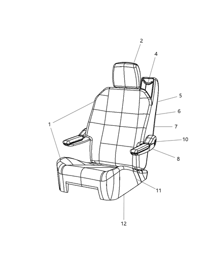 Cover And Foam Rear Seat Back Diagram for 1HV461S3AA