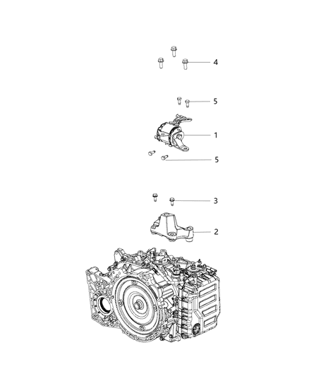 2014 Jeep Patriot Insulator Engine Mount Includes Item 2 Bracket Diagram for 68183993AB