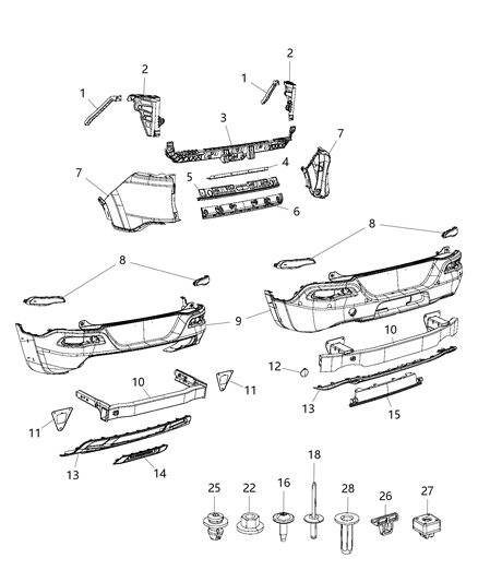 Bracket Fascia Support Diagram for 68193093AA