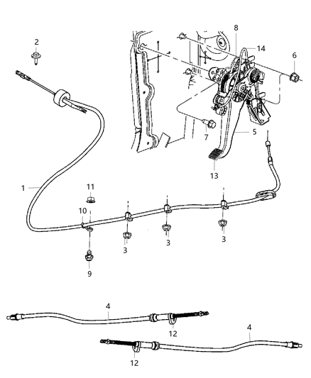 2016 Dodge Charger Cable Parking Brake Diagram for 4779322AF