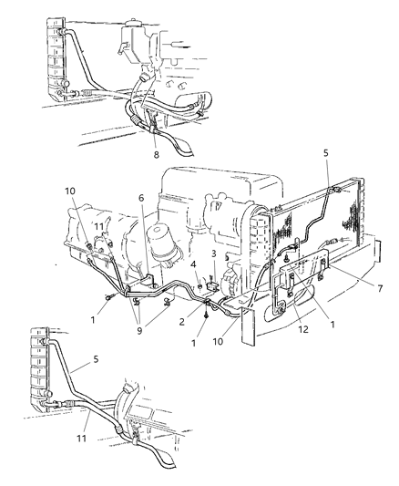 2011 Chrysler 300 Package, Oil Cooler Lines Connect Repair, 1994-95 Diagram for 52028470
