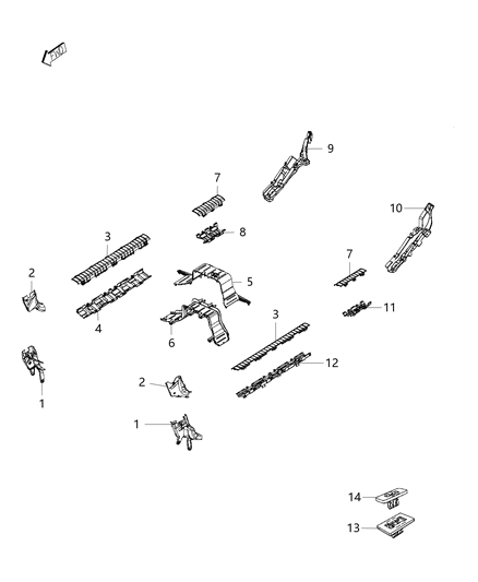 Trough Wiring Rear Door Left Diagram for 68175149AC
