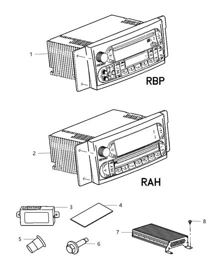 2005 Dodge Durango Cover Radio Diagram for 56040997AA