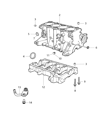 Engine Short Block See Note For Contents Diagram for 5114430AD