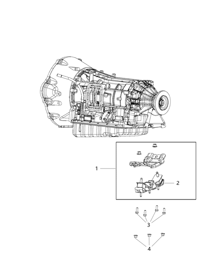 Isolator Transmission Mount Diagram for 68090653AB