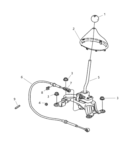 2007 Chrysler PT Cruiser Cable Gearshift Control Diagram for 4668268AC