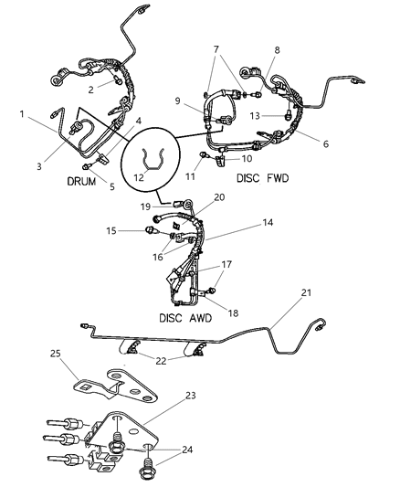 Hose Brake Diagram for 4721322AB