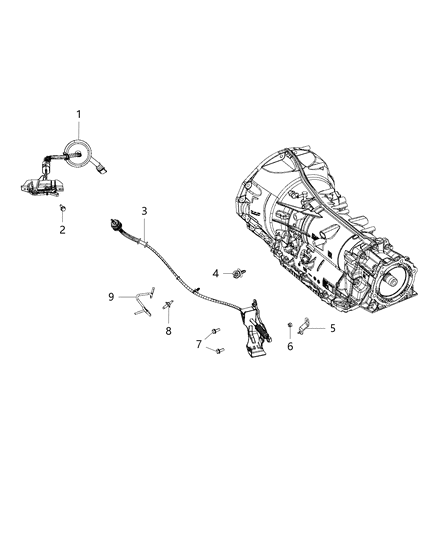 2021 Ram 1500 Clip Cable Routing Diagram for 68465161AB