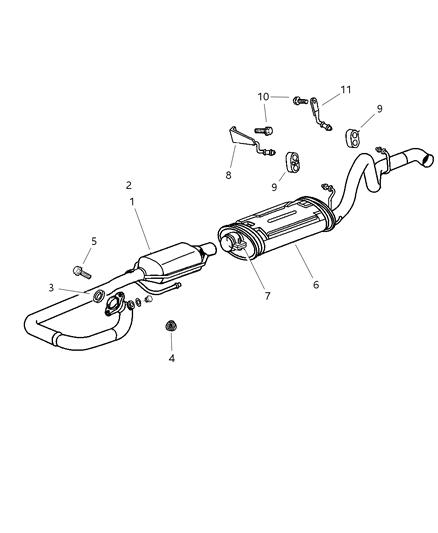 1988 Dodge D150 Clamp Exhaust Diagram for 52101040