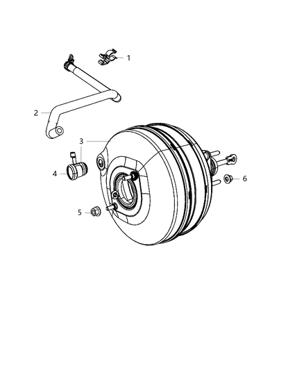 2009 Jeep Patriot Hose Brake Booster Vacuum Diagram for 55398761AH