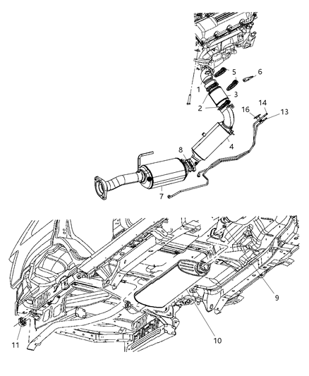 Converter Catalytic, Rear Diagram for 52090348AC