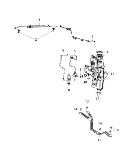 Reservoir Windshield Washer Bottle Only Diagram for 68384283AA