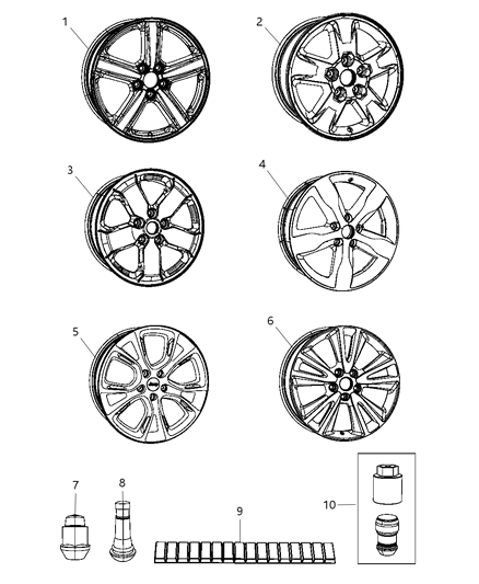 Wheel Aluminum Diagram for 1HX65AAAAB