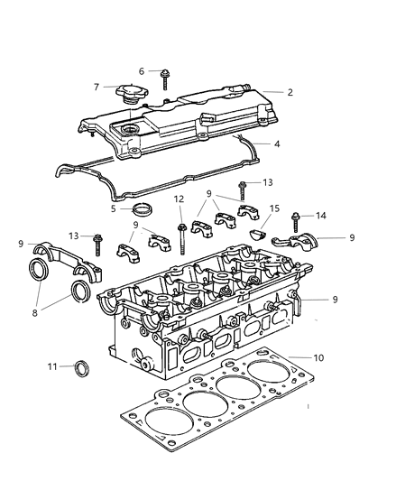 1987 Dodge 600 Gasket Cylinder Head Left Diagram for 4884443AA