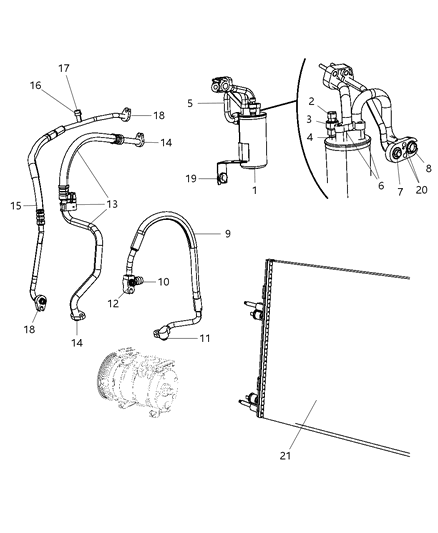 Line A/C Suction Diagram for 5058001AG