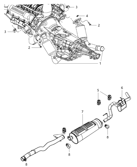 Pipe And Converter Exhaust To Manifold Diagram for 52855725AE