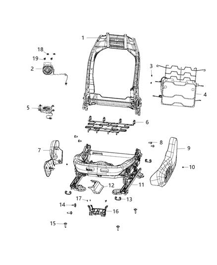 2011 Jeep Grand Cherokee Adjuster Power Seat Diagram for 68254154AB