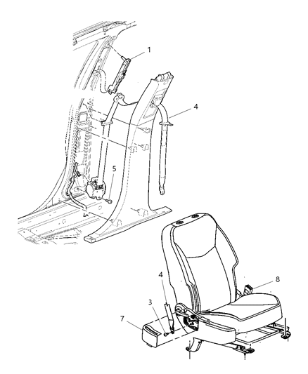 Seat Belt Buckle Half Diagram for 1NS901D1AA