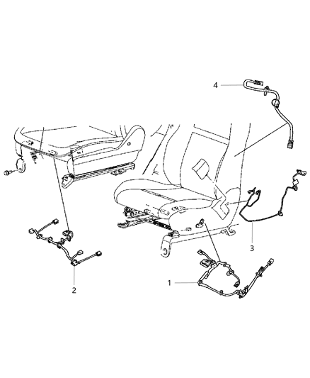 2011 Chrysler Town & Country Wiring Seat Back Driver Diagram for 68140969AA