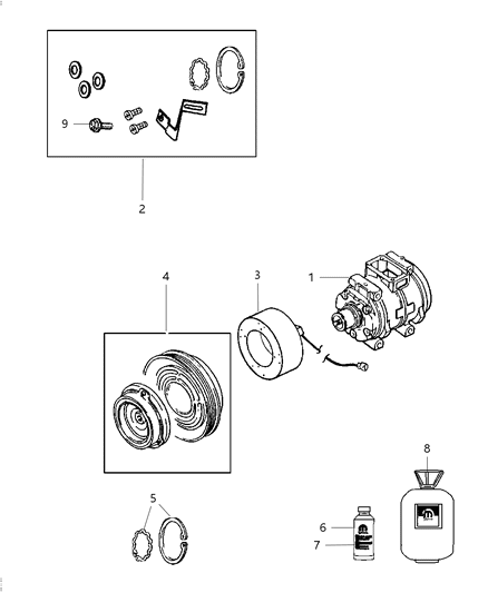 Compressor A/C Complete Diagram for 68028917AE