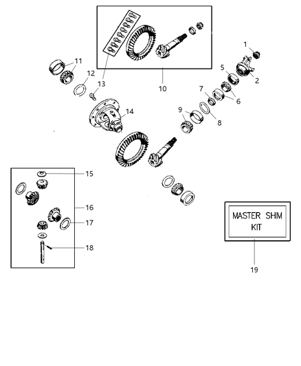 2004 Jeep Grand Cherokee Shim Differential Bearing Replacement Shims 5014214Aa Diagram for 5017302AA