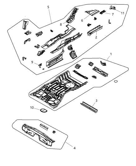 1989 Dodge D250 Side Member Floor Diagram for 5076205AM