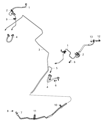 2005 Chrysler Town & Country Tube Brake Diagram for 68044130AA