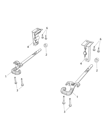 Bolt 6 Lobe M10X1.25X70 Front Tow Hook Bracket Diagram for 6510860AA