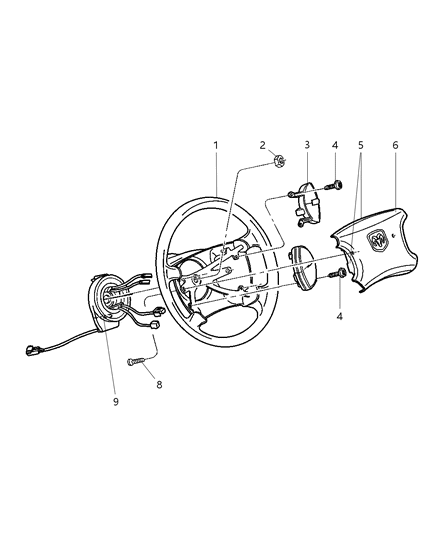 1993 Chrysler Concorde Clockspring Diagram for 56045455AC